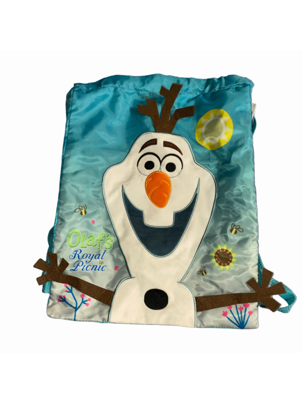 Girls Disney Frozen Olaf's Royal Picnic Drawstring Bag One Size Blue White